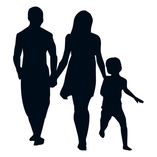 512x512 Family With Child Silhouette