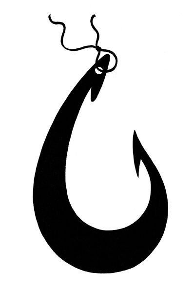 398x600 Silhouette Of A Maori Fish Hook