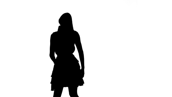 590x332 Silhouette Of Girl Singing In A Retro Microphone On White