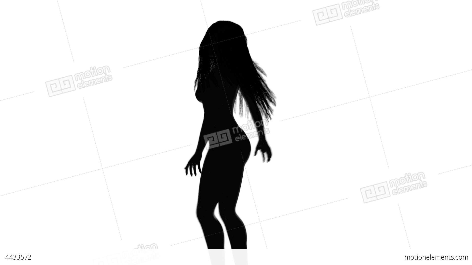 1920x1080 Dancing Girl Silhouette Stock Animation 4433572