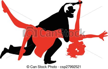 450x286 Vector Silhouette Of A Couple Dancing Swing Or Rock And Roll