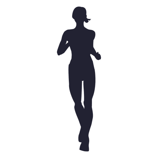 512x512 Girl Running Marathon Silhouette