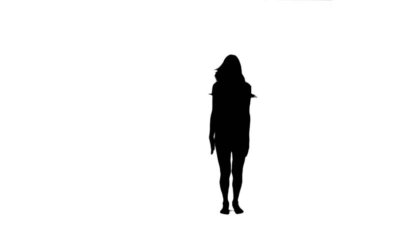 852x480 A Silhouette Woman Is Exercising On Her Own Against A White
