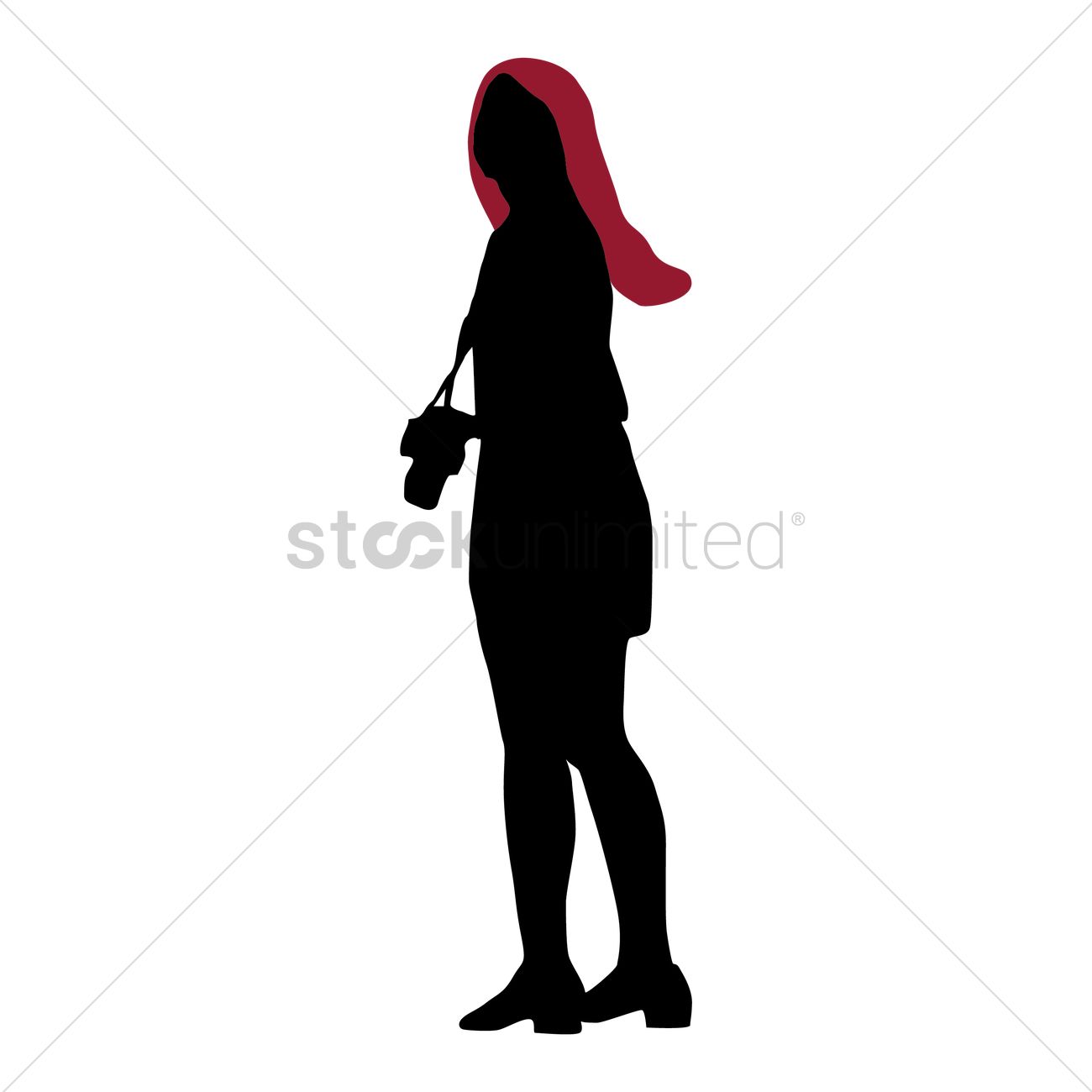 1300x1300 Silhouette Of A Girl With Camera Vector Image