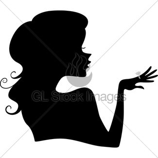 325x325 Silhouette Of A Girl Holding A Champagne Glass Gl Stock Images