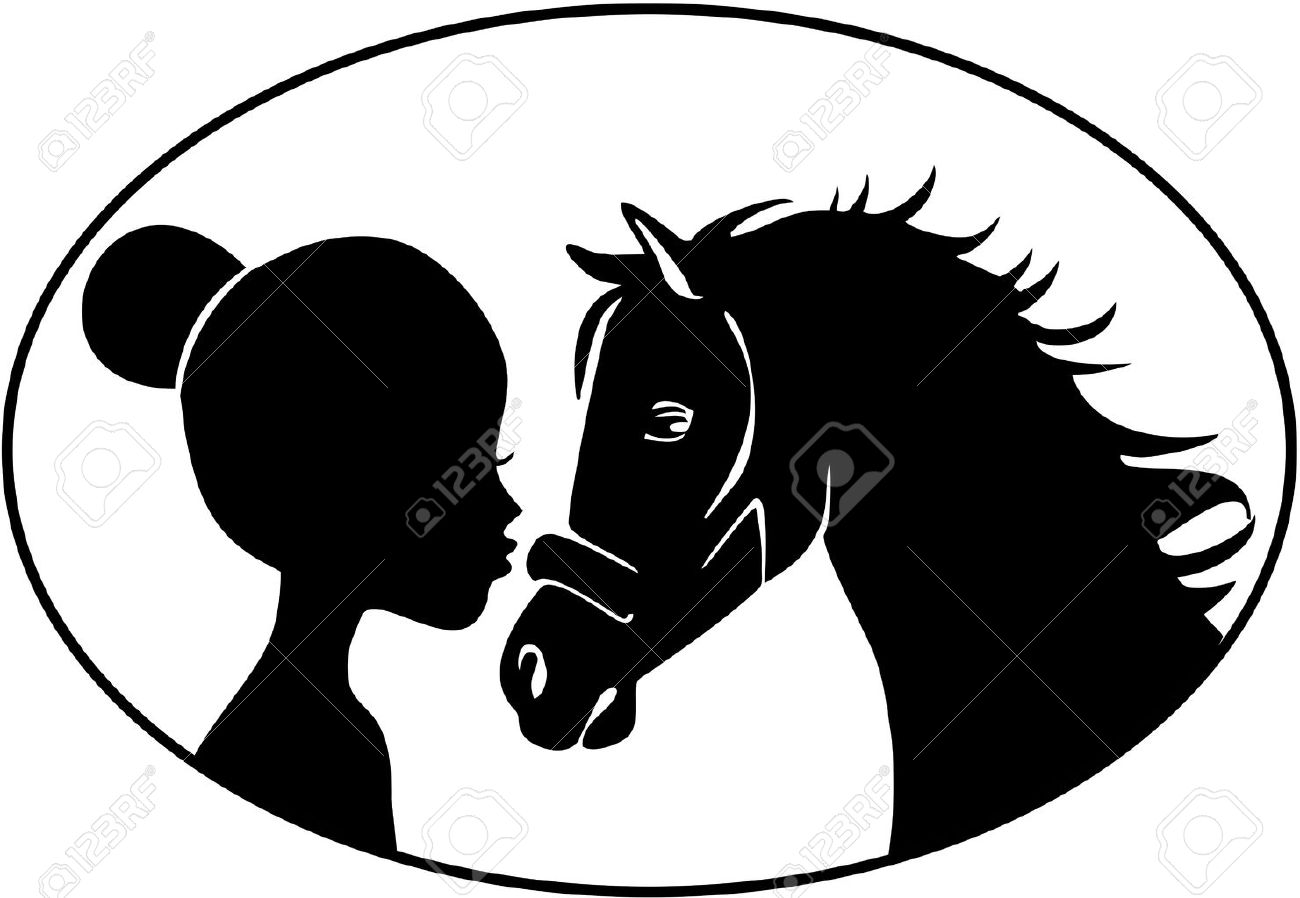 1300x898 Girl Horse Silhouette Clipart
