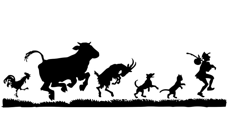 800x400 Funny Dancing Animals Cow Chicken Goat Silhouette By Pdgraphics