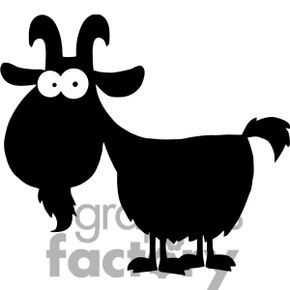 290x290 Royalty Free Silhouette Of A Cartoon Goat Clipart Image, Picture