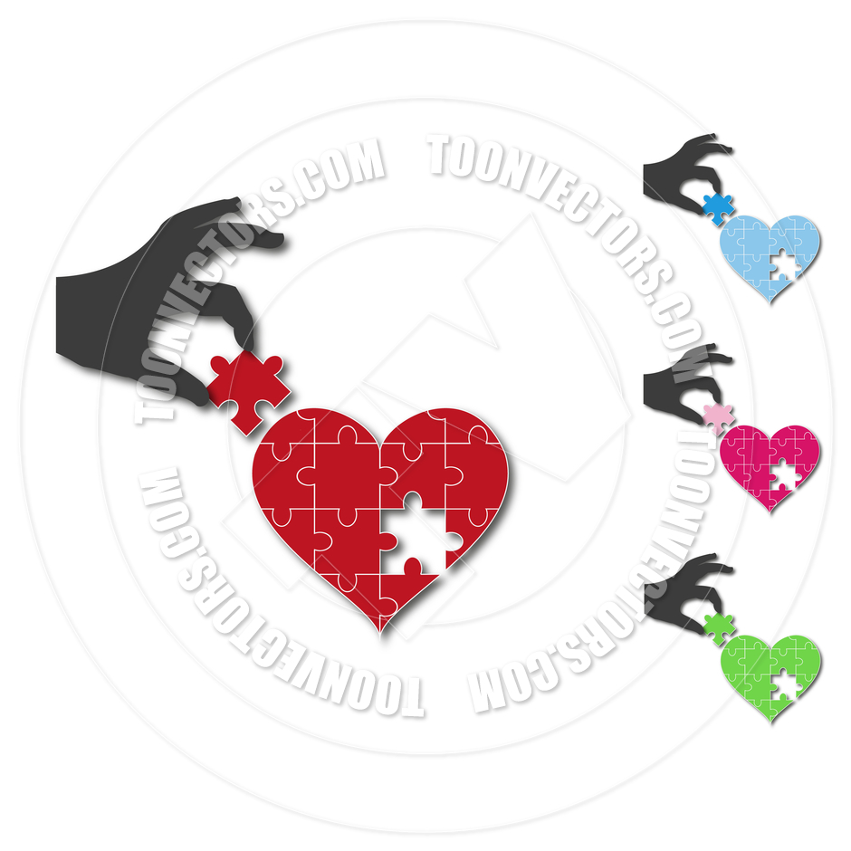 940x940 Silhouette Of A Hand With A Heart Jigsaw Puzzle By Jartdesign.nl