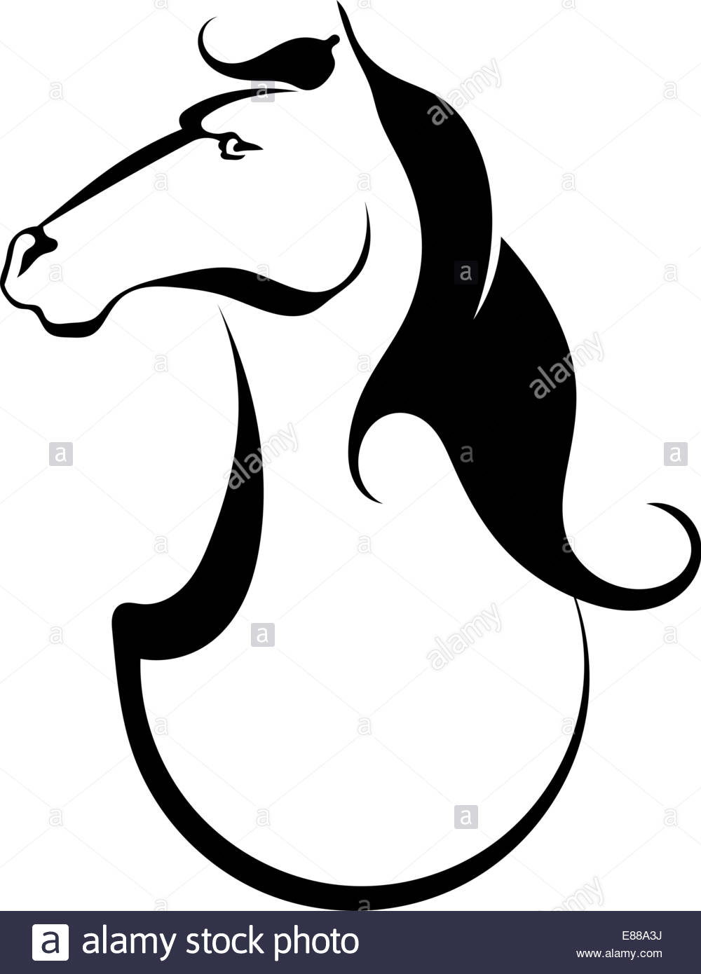 1000x1390 Black Tattoo Silhouette Of A Horse Stock Vector Art Amp Illustration