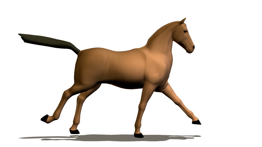 852x480 Running Horse Silhouette ( Seamless Loop ) Stock Footage Video