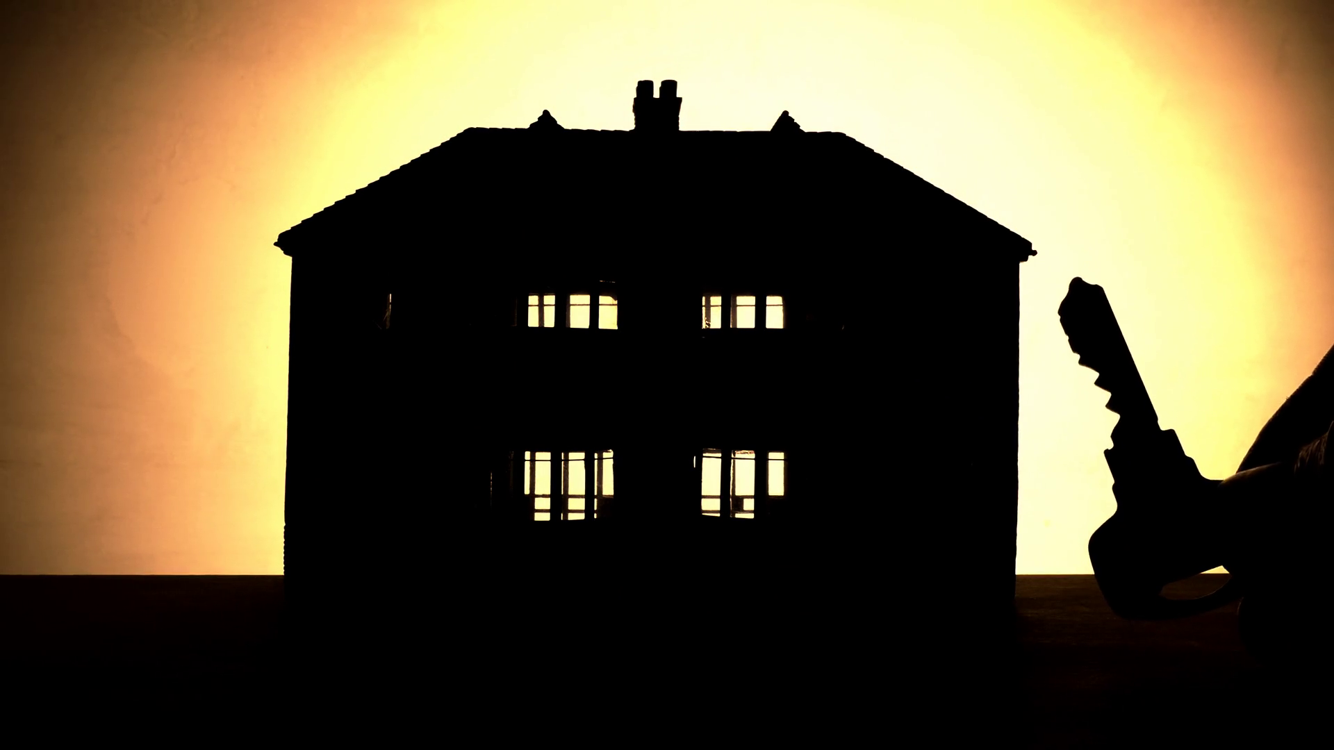 1920x1080 Home Ownership Or Rental Concept. Silhouette Of A Model House