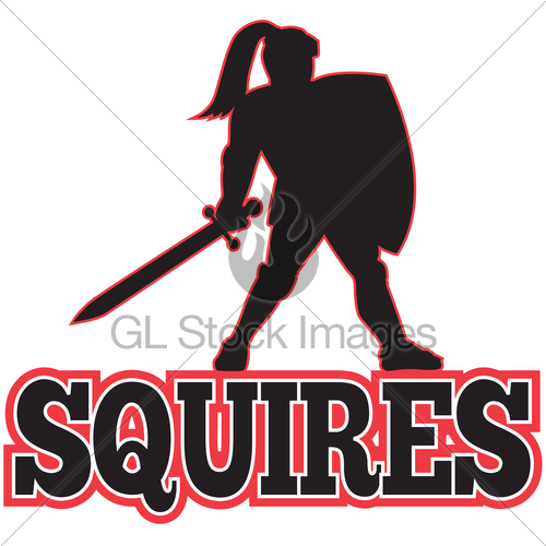 500x500 Knight Silhouette Squires Sword Shield Cartoon Gl Stock Images