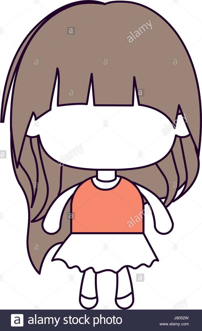 847x1390 Silhouette Color Sections Of Faceless Little Girl With Long Hair