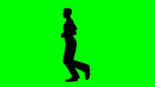 320x180 Running Man Silhouette On A Green Screen Motion Background