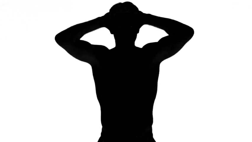 852x480 Silhouette Of A Man Tensing Arms On Green Screen In Slow Motion