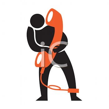 350x350 Silhouette Of A Man Holding A Telephone Icon