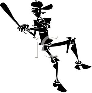 299x300 Silhouette Of A Man Playing Baseball