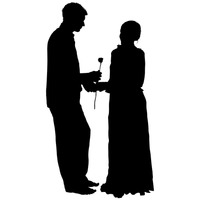 200x200 Silhouette Of A Man Carrying A Woman Vector Image
