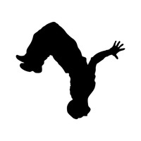 200x200 Silhouette Of A Man Jumping Vector Image