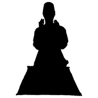 200x200 Silhouette Of A Man Praying Vector Image
