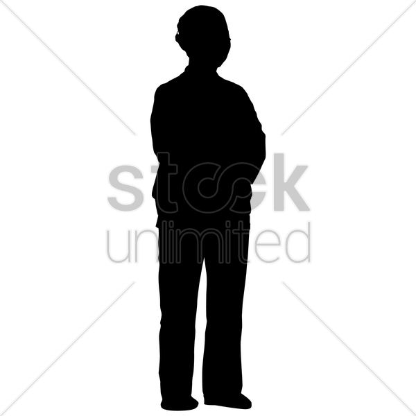 600x600 Silhouette Of A Man Standing Vector Image