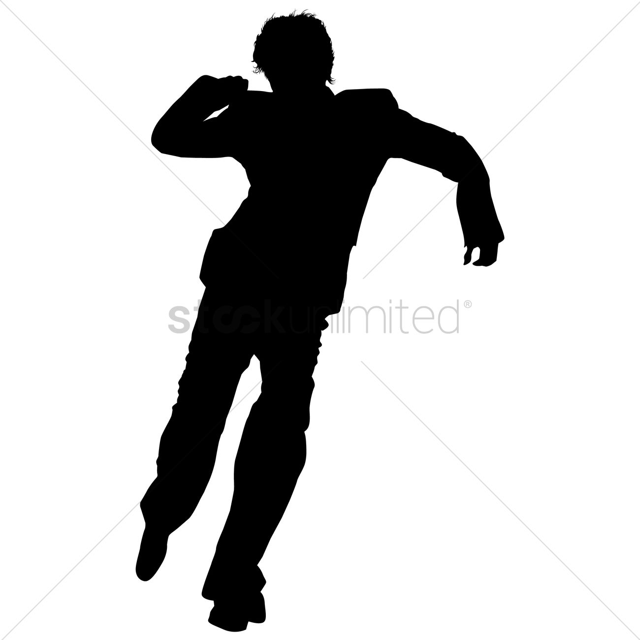1300x1300 Silhouette Of A Man Running Vector Image