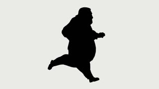 320x180 Fat Man Running On A White Background Motion Background