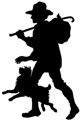 268x400 Silhouette Of A Man Walking With A Dog