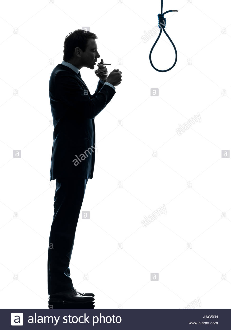 973x1390 One Caucasian Man Smoking Cigarette Standing In Front Of Hangman'S