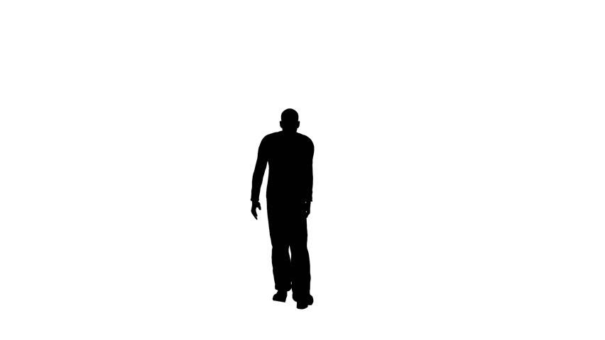 852x480 Animated Silhouette Of A Man Walking Into The Camera With Alpha