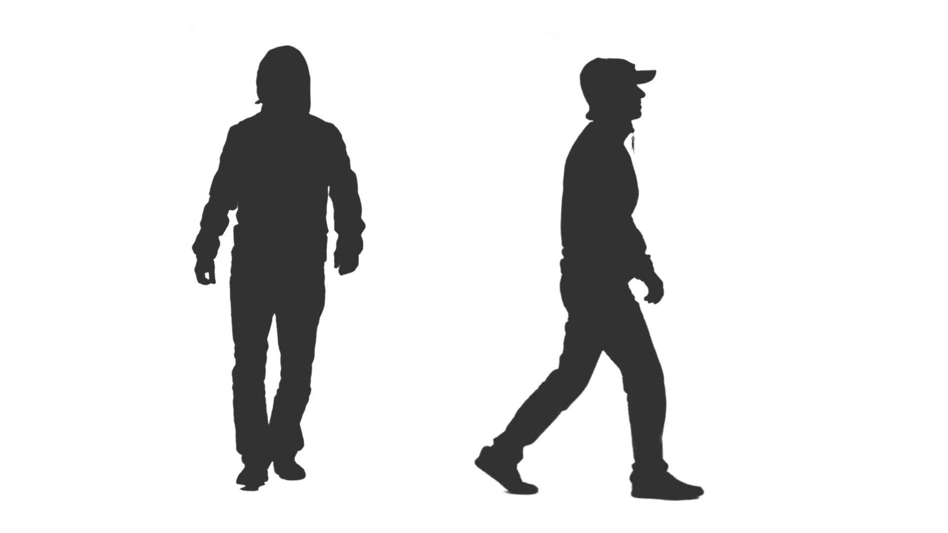 1920x1080 Silhouette Hooded Man Walking On Transparent Background, 2 In 1