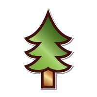 200x200 Pine Tree Silhouette Vector Image
