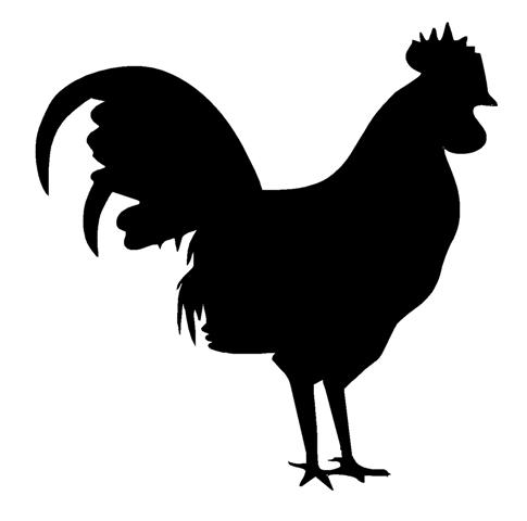 485x480 Rooster Silhouette Decal Sticker