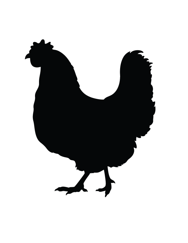 612x792 Simple Rooster Silhouette