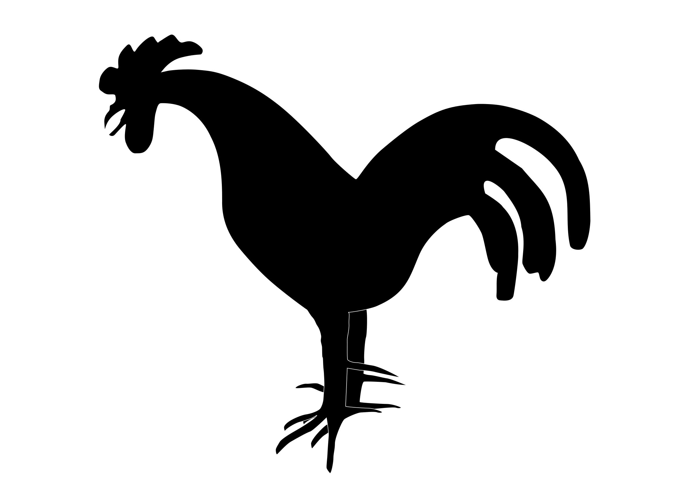 2400x1697 Detailed Rooster Silhouette Icons Png