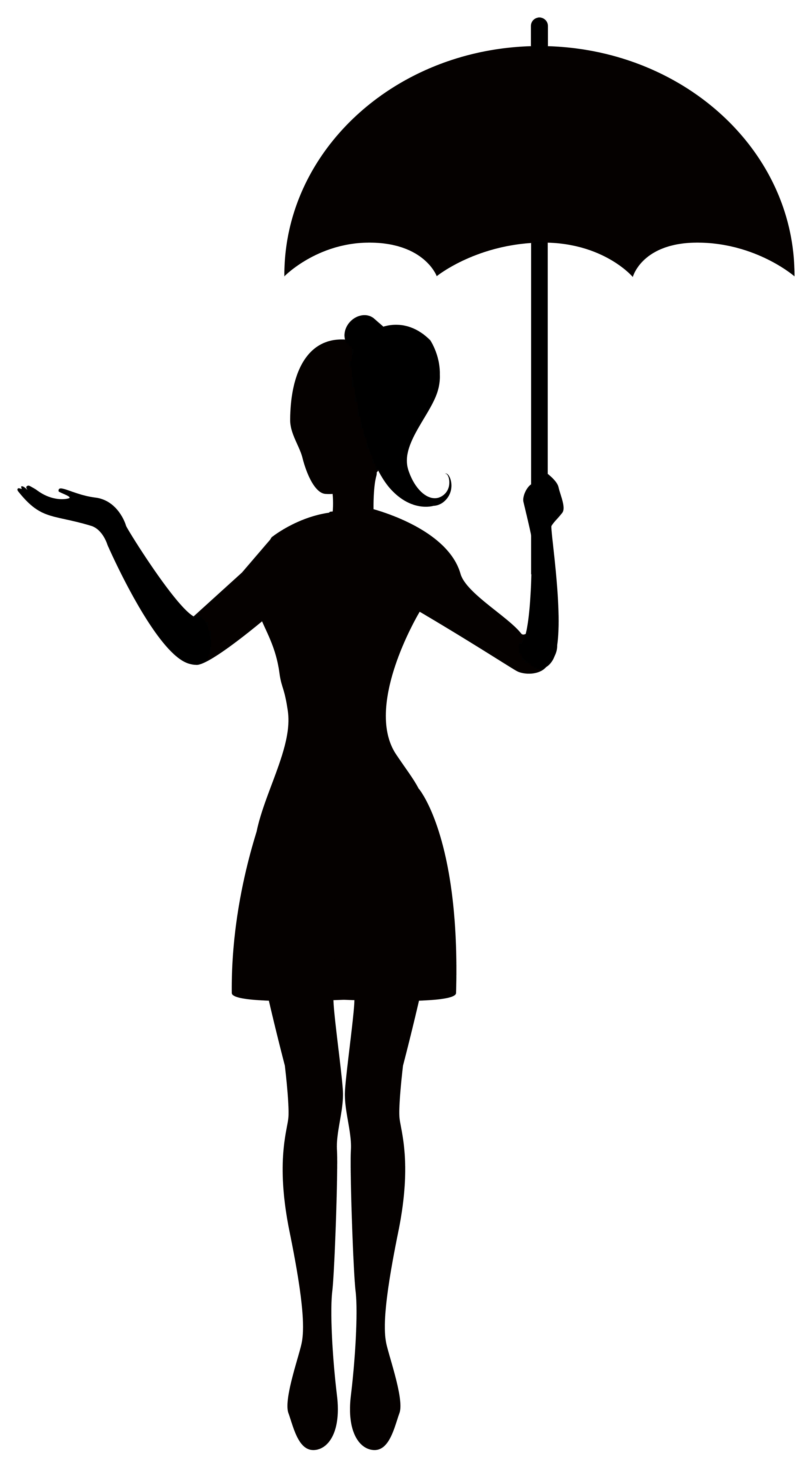 4431x8000 Little Girl With Umbrella Clipart