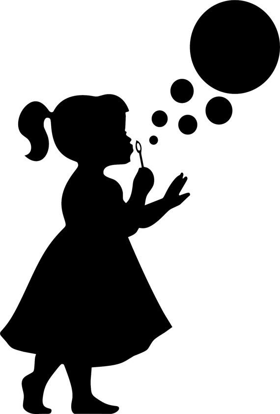 570x841 Little Girl Clipart Silhouette