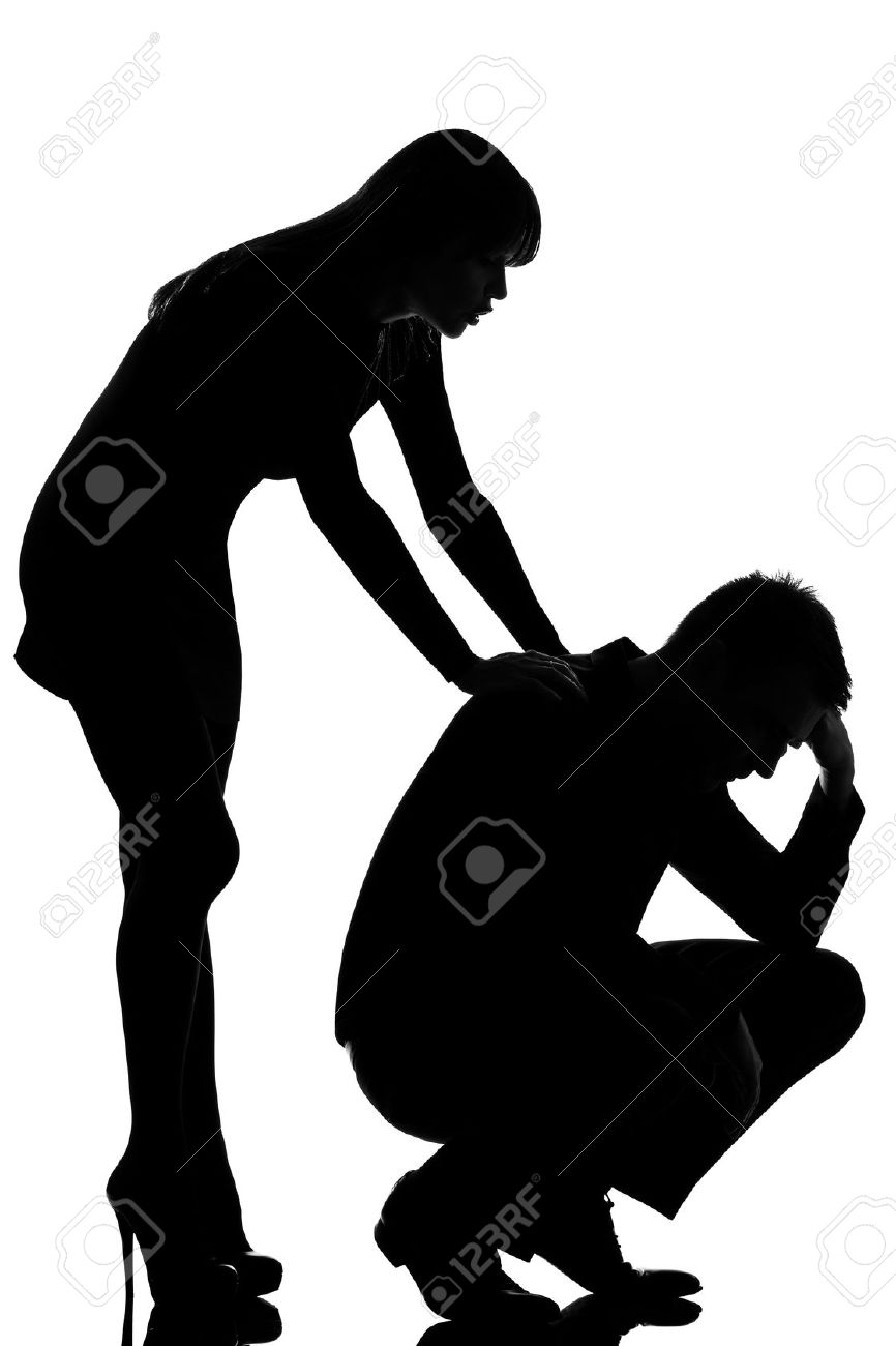 866x1300 Sad Man Clipart Black And White Silhouette