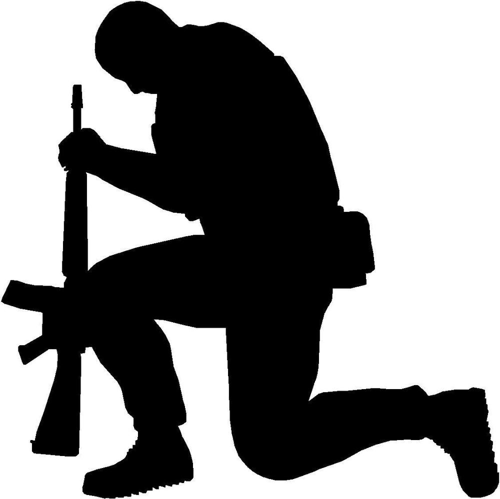 Silhouette Of A Soldier Kneeling at GetDrawings | Free download