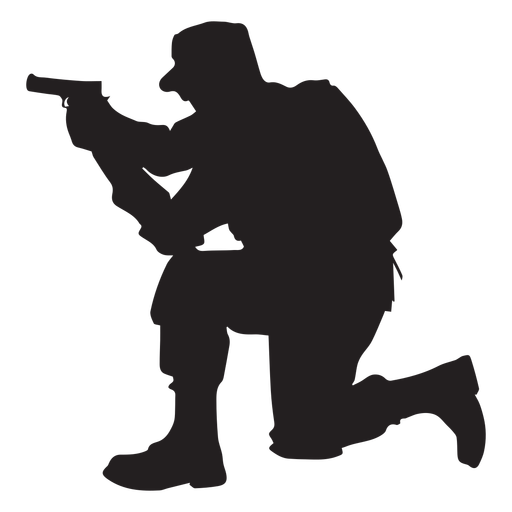 512x512 Soldier Kneel Aiming Silhouette