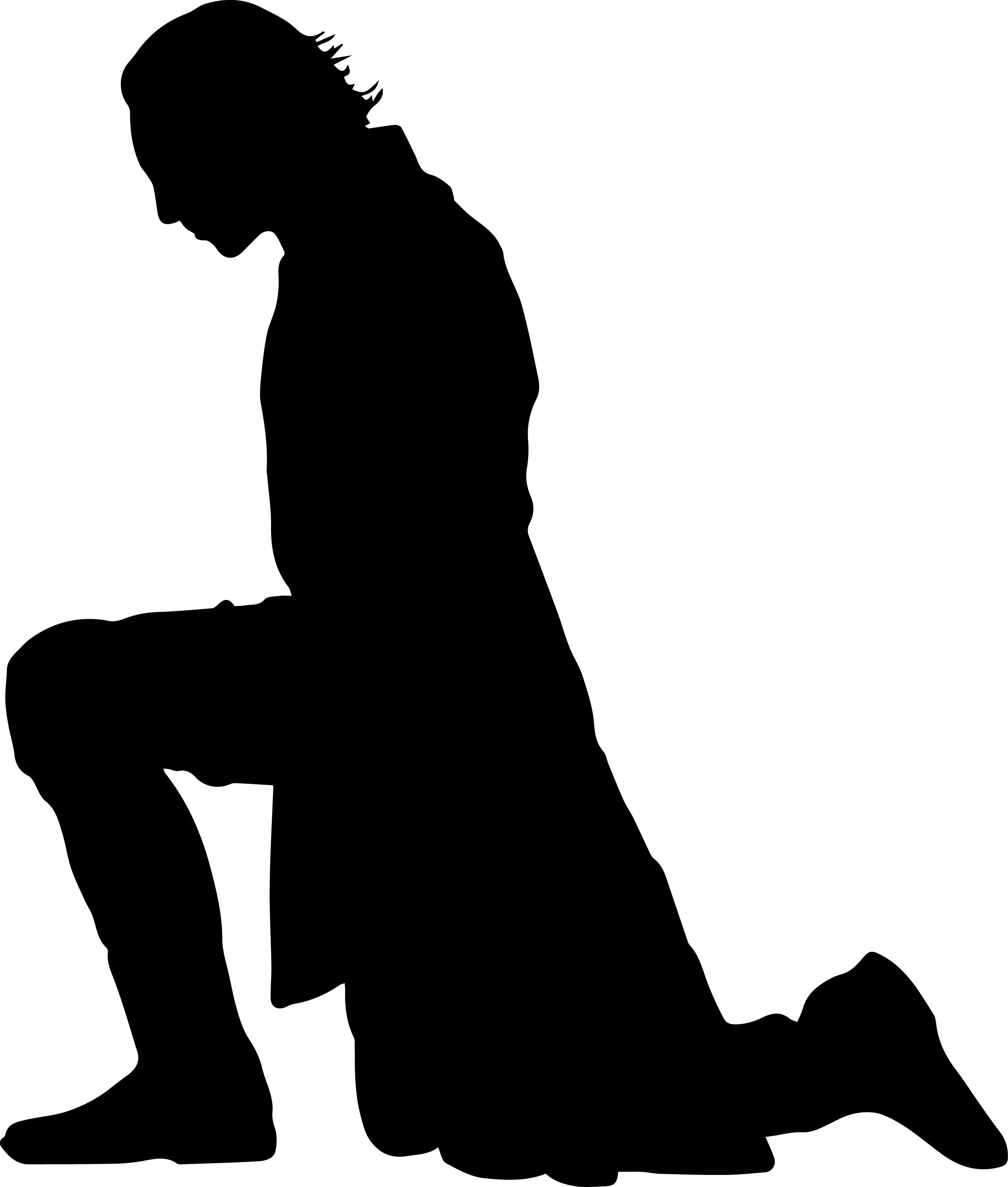 2503x2946 Kneeling Silhouette Clipart