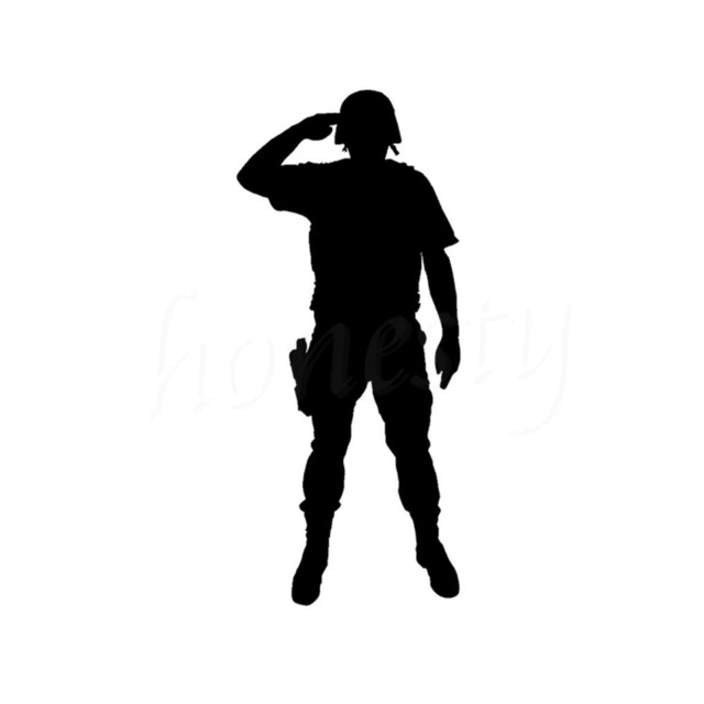 640x640 Rouse Uniformed Soldiers Salute Graph Car Sticker Wall Home Glass