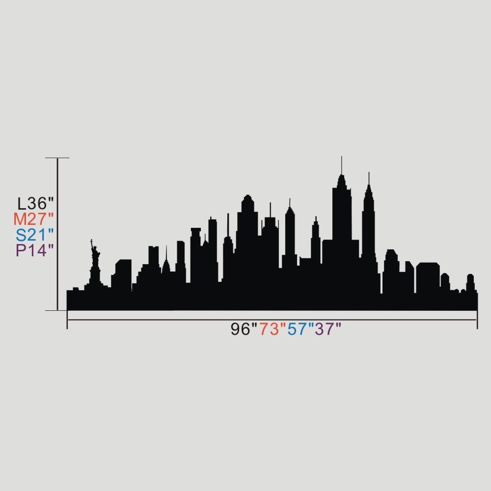 1000x1000 New York City Skyline Silhouette Wall Sticker Nyc Vinyl Family