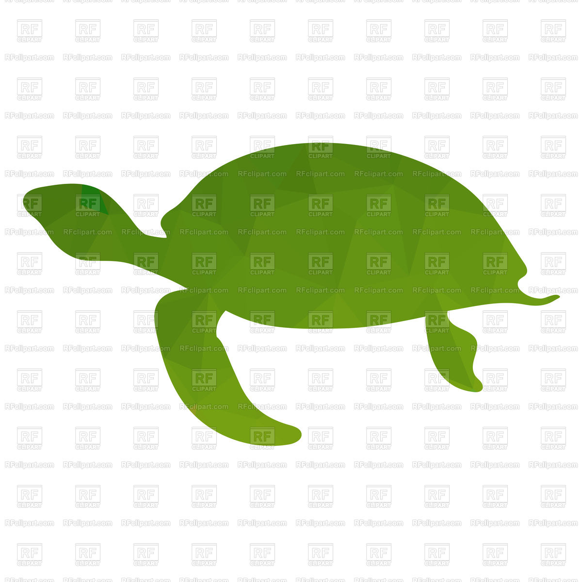 1200x1200 Green Silhouette Of Turtle Isolated On White Background Royalty