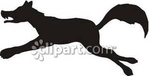 300x153 Running Wolf Clipart