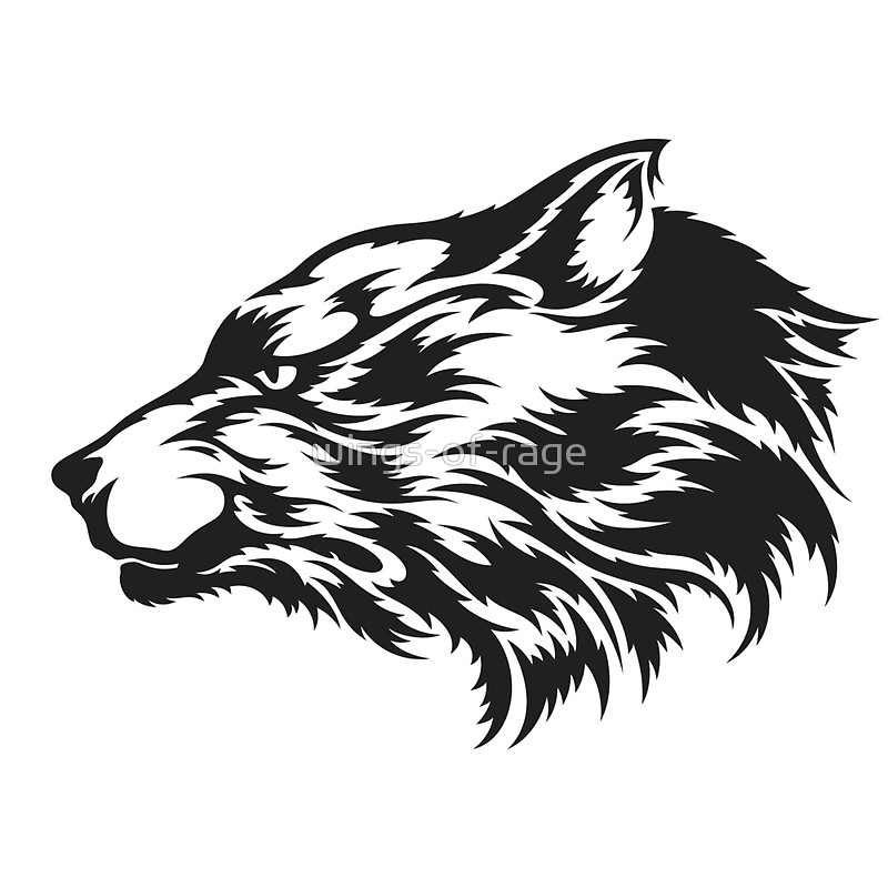 800x800 Silhouette Wolf Insignia Stickers By Wings Of Rage Redbubble