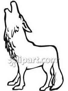 225x300 Howing Wolf Black And White Clipart