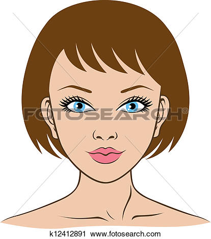 414x470 Female Face Clipart