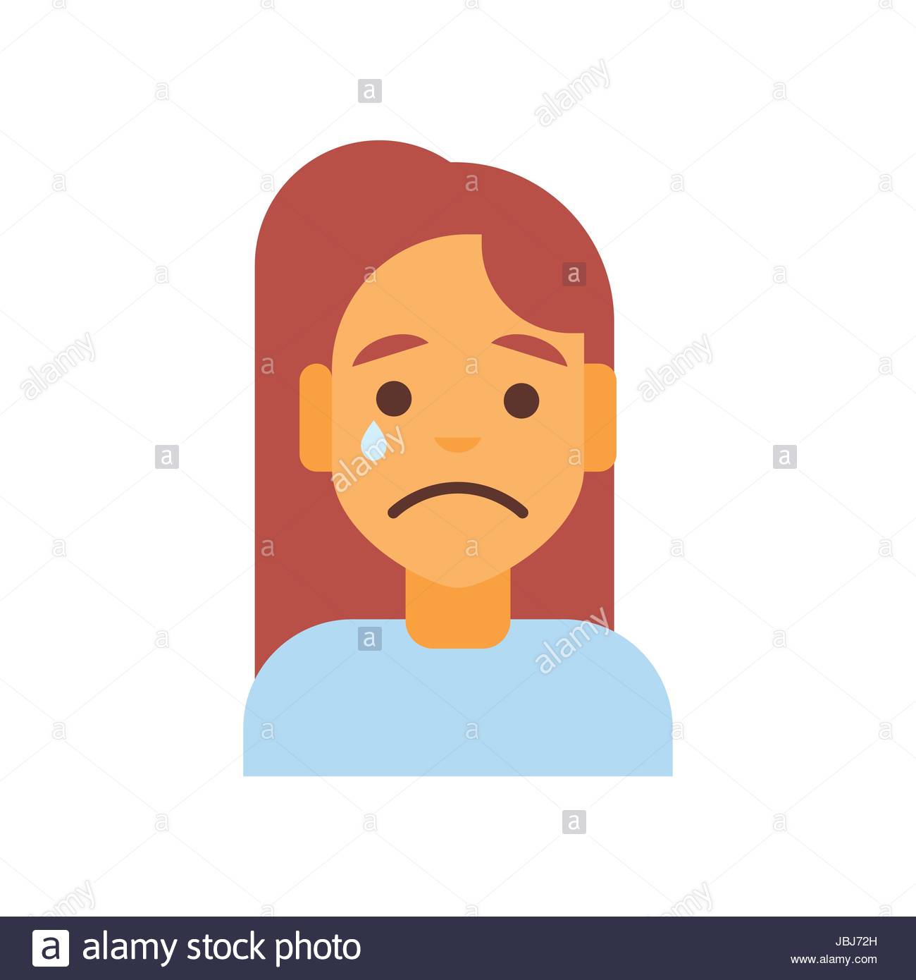 1300x1390 Profile Icon Female Emotion Avatar, Woman Cartoon Portrait Sad